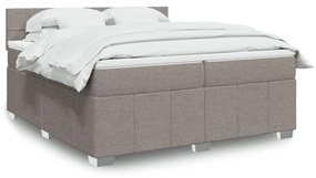 vidaXL Κρεβάτι Boxspring με Στρώμα Taupe 200x200 εκ. Υφασμάτινο