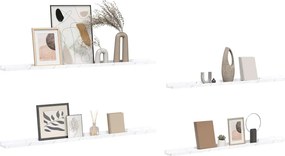 vidaXL Ράφι Τοίχου Επιτοίχιο 4 pcs Λευκό Μάρμαρο 115 x 9 x 3 cm