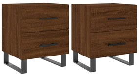 vidaXL Κομοδίνα 2 τεμ. Καφέ Δρυς 40 x 35 x 47,5 εκ. από Επεξεργ. Ξύλο