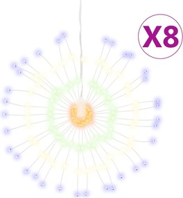 vidaXL Φωτάκια Χριστουγεννιάτικα 8 τεμ. 140 LED Πολύχρωμα 17 εκ.