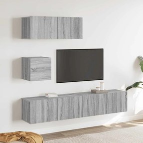 vidaXL Σετ Επίπλων Τηλεόρασης 4 Τεμ. Γκρι Sonoma Επεξεργασμένο Ξύλο