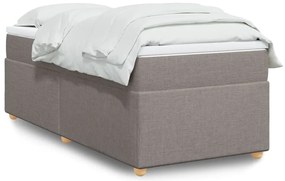 vidaXL Κρεβάτι Boxspring με Στρώμα Taupe 100 x 200 εκ. Υφασμάτινο
