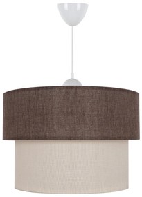 PENDANT CEILING LAMP  TWO-LAYER FABRIC DRUM, PLASTIC FRAME 30x30x70 εκ.