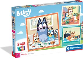 Clementoni Παιδικό Παζλ Super Color Bluey 3x48 τμχ