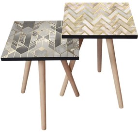 Τραπεζάκια Βοηθητικά (Σετ 2Τμχ) 481LNA2254 35x35x47/42cm Multi