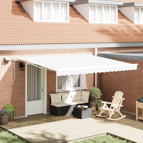 vidaXL Ανασυρόμενη Τέντα with Λευκό 400 x 350 εκ Λευκό