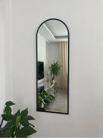 Stewehome Οβάλ καθρέφτης χωρίς βάση με μεταλλικό πλαίσιο Μαύρο 140x50x1.5 cm