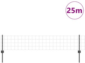 vidaXL Ευρωπαϊκό φράχτη με 11 U Posts Γκρι 0,4x25 μ Ατσάλι