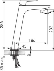 Ferro Vitto Verdeline BVI2LVL - Μπαταρία επιτραπέζιου νιπτήρα χρωμέ