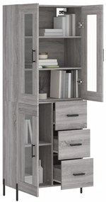 vidaXL Ντουλάπι Γκρι Sonoma 69,5 x 34 x 180 εκ. Επεξεργασμένο Ξύλο
