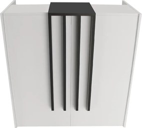 Γραφείο υποδοχής - reception Hola Megapap χρώμα λευκό - ανθρακί 93,6x45,2x110,3εκ.