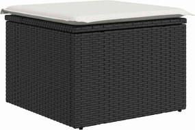 vidaXL Σετ Καναπέ με μαξιλάρι 6 pcs Μαύρο συνθετικό ρατάν