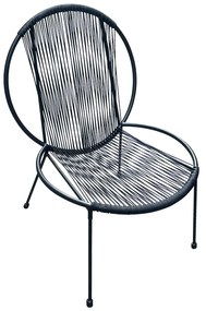 Καρέκλα κήπου Dapper μαύρο μέταλλο-pe μαύρο 65x70x93.5εκ