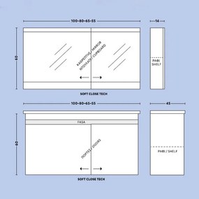 One Project Fortune 65  MDF - Πάγκος με Νιπτήρα &amp; Καθρέπτη