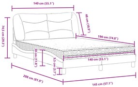 Κρεβάτι Στρώμα Καφέ 140x190εκ. από Συνθετικό Δέρμα - Καφέ