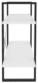 vidaXL Βιβλιοθήκη με 2 Ράφια Λευκή 100 x 30 x 70 εκ. από Επεξ. Ξύλο