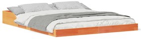vidaXL Σκελετός Κρεβατιού Καφέ κεριού 140 x 220 cm Μασίφ ξύλο πεύκου