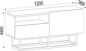 Έπιπλο Τηλεόρασης ArteLibre Ios Φυσικό 120x37x46cm