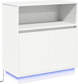 vidaXL Πλευρικό Τραπέζι LED Λευκό 71 x 34,5 x 75 εκ.