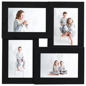 Πλαίσιο Φωτογραφιών Κολάζ Μαύρο για Φωτ. 4 x (13 x 18 εκ.) MDF - Μαύρο
