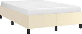vidaXL Πλαίσιο Κρεβατιού χωρίς στρώμα Κρεμ 120x190 εκ.Συνθ. Δέρμα