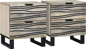 vidaXL Κομοδίνο 2 τμχ. Λευκό 40 x 33 x 46 εκ. Επεξεργασμένο Ξύλο