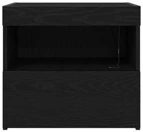 vidaXL Κομοδίνο Μαύρη δρυς 50 x 40 x 45 cm Επεξεργασμένο ξύλο
