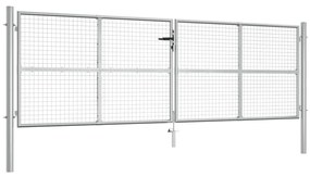 vidaXL Πόρτα Κήπου Ασημί 415x125 εκ. από Γαλβανισμένο Ατσάλι