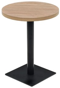 Τραπέζι Bistro Στρογγυλό Χρώμα Δρυός 60 x 75 εκ. MDF / Ατσάλι - Μπεζ