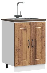 Ντουλάπι βάσης νεροχύτη Kalmar Παλαιού Ξύλου 60x46x81,5 εκ.