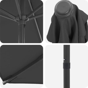 vidaXL Ομπρέλα Κήπου 270 x 270 εκ Πολυεστέρας Ορθογώνιος Ανθρακί