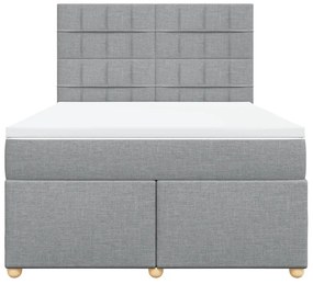 ΚΡΕΒΑΤΙ BOXSPRING ΜΕ ΣΤΡΩΜΑ ΑΝΟΙΧΤΟ ΓΚΡΙ 140X190 ΕΚ. ΥΦΑΣΜΑΤΙΝΟ 3291275