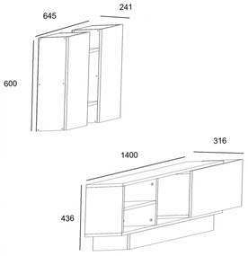 ΣΥΝΘΕΣΗ ΤΗΛΕΟΡΑΣΗΣ  ΦΥΣΙΚΟ ΑΝΘΡΑΚΙ 140x31,6x60Υ εκ.