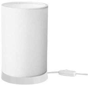 Φωτιστικό Επιτραπέζιο 14-0319 Tl-07/H-01 1/E27 Φ14x23,5cm Κυλινδρικό Αμπαζούρ White-Cream Heronia Metal, Fabric