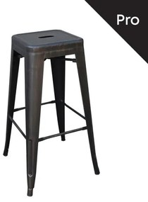 RELIX Σκαμπό Bar-Pro, Στοιβαζόμενο, Μέταλλο Βαφή Antique Black 43x43 H.76cm Ε5190,10