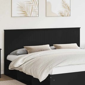 vidaXL Κεφαλάρι με κεφαλάρι Μαύρη Οξυά 200 cm Επεξεργασμένο ξύλο