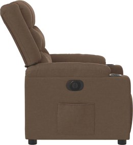 vidaXL Πολυθρόνα Ανακλινόμενη Ηλεκτρική Καφέ Υφασμάτινη