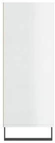 Ραφιέρα Γυαλιστερό Λευκό 69,5 x 32,5 x 90 εκ. από Επεξεργ. Ξύλο - Λευκό