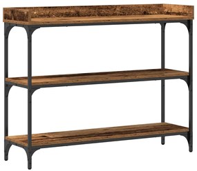 vidaXL Τραπέζι Κονσόλας με ράφι Παλαιό ξύλο 100 x 30 x 80 εκατοστά
