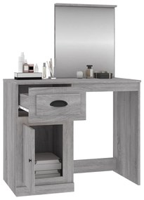 vidaXL Μπουντουάρ με Καθρέφτη Γκρι Sonoma 90x50x132,5 εκ. Επεξ. Ξύλο