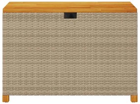 vidaXL Κουτί Αποθ. Κήπου Μπεζ 110x55x63 εκ. Συνθ. Ρατάν/Μασίφ Ακακία