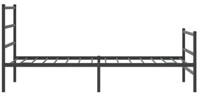 Πλαίσιο Κρεβατιού με Κεφαλάρι/Ποδαρικό Μαύρο 107x203 εκ Μέταλλο - Μαύρο