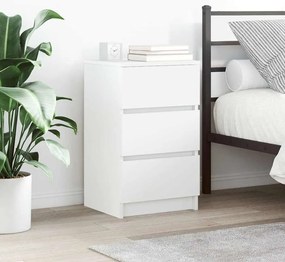 vidaXL Κομοδίνα με 3 συρτάρια 2 τεμάχια Λευκό 39x35x65 εκ.