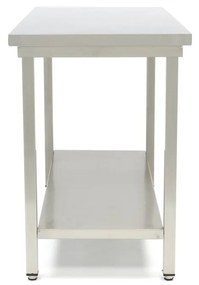 Stainless Steel Table - 200 x 60cm - Adjustable Height - with Storage Shelf
