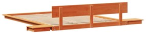 vidaXL Σκελετός Κρεβατιού με κεφαλάρι Καφέ 140 x 200 cm ξύλο