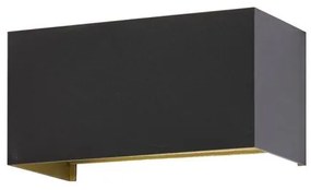 Απλίκα Φωτιστικό Τοίχου LED 3W Wallo 3000K IP44 20x10 Fischer Honsel-30519-Μαύρο-Χρυσό 30519