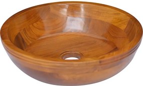 vidaXL Νιπτήρας Ø40 x 10 εκ. από Μασίφ Ξύλο Teak
