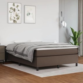 vidaXL Πλαίσιο Κρεβατιού Boxspring Καφέ 140x190 εκ. Συνθετικό Δέρμα