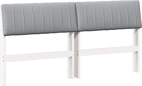 vidaXL Ταπετσαρισμένο κεφαλάρι Ανοιχτό γκρι 160 cm