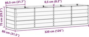 vidaXL Γλάστρα Ανθρακί 320 x 80 x 75 εκ. Ατσάλι